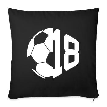 NON. 18 FOOTBALLEUR NUMÉRO 18 FOOTBALL 18E ANNIVERSAIRE - Housse de coussin décorative 45 x 45 cm - noir - Devant