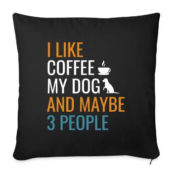 Coffee Dog et peut-être 3 personnes - Housse de coussin décorative 45 x 45 cm - noir - Devant