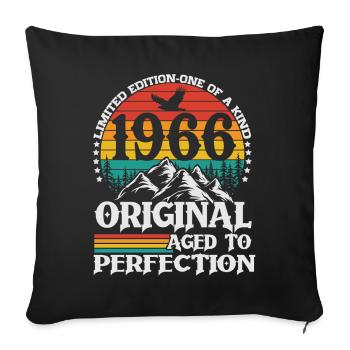 Original 1966 Vintage Rétro Cadeau d’anniversaire - Housse de coussin décorative 45 x 45 cm - noir - Devant