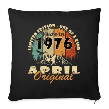 Année du jubilé avril 1976 - Housse de coussin décorative 45 x 45 cm - noir - Devant
