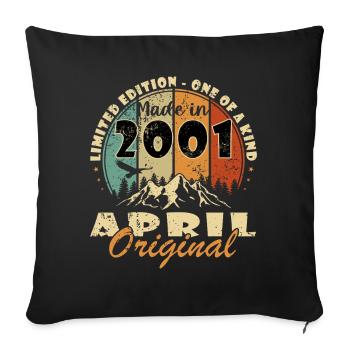 Légende depuis avril 2001 - Housse de coussin décorative 45 x 45 cm - noir - Devant