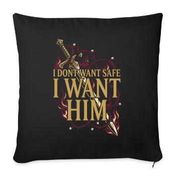 Romantasy Fantasy Romance Booktok Spicy Reader - Sofa pillowcase 17,3'' x 17,3'' (45 x 45 cm) - black - Front