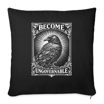 Become an ungovernable funny raven - Sofa pillowcase 17,3'' x 17,3'' (45 x 45 cm) - black - Front