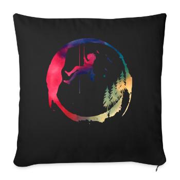 Watercolor Woman Tree Climber Adventure - Sofa pillowcase 17,3'' x 17,3'' (45 x 45 cm) - black - Front