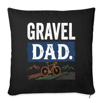Vélo de Papa Gravel Aventure à vélo de Papa - Housse de coussin décorative 45 x 45 cm - noir - Devant