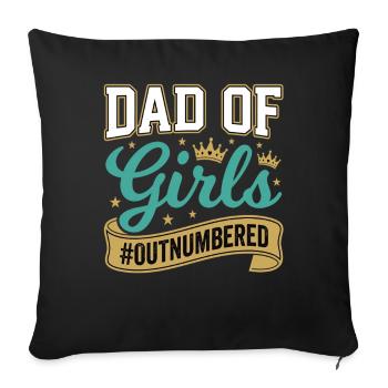 Papa des filles Papa dit cadeau de fille - Housse de coussin décorative 45 x 45 cm - noir - Devant