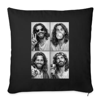 Jesus Christ Photo Strip - Sofa pillowcase 17,3'' x 17,3'' (45 x 45 cm) - black - Front