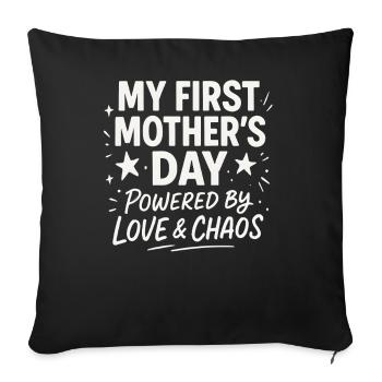 First Mother's Day Humor Mom Gift Idea Family - Sofa pillowcase 17,3'' x 17,3'' (45 x 45 cm) - black - Front