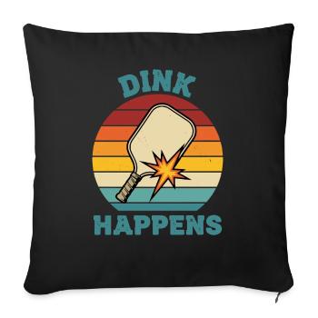 Joueur drôle de pickleball Dink Happen Love - Housse de coussin décorative 45 x 45 cm - noir - Devant