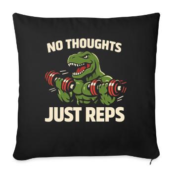 Emo Dinosaur Funny Gym Sad Workout Lifting - Sofa pillowcase 17,3'' x 17,3'' (45 x 45 cm) - black - Front