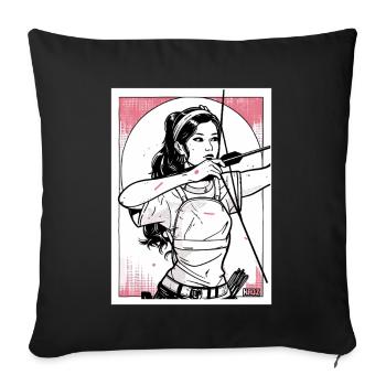 Crimson Archer in Ink - Sofa pillowcase 17,3'' x 17,3'' (45 x 45 cm) - black - Front