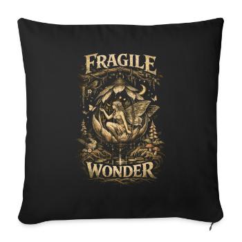 Fairycore Fee Gotisch Fragile Wonder - Sofakissenbezug 45 x 45 cm - Schwarz - Vorne
