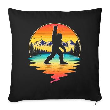 Bigfoot Rock On Sign Sasquatch Yeti Rock And Roll - Sofakissenbezug 45 x 45 cm - Schwarz - Vorne