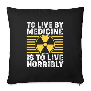 Radiologie Nuklear Atom Nuklearmedizin - Sofakissenbezug 45 x 45 cm - Schwarz - Vorne