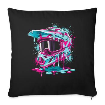 Motocross, Motocrossfahrer, Dirt Bike, Dirt Biker - Sofakissenbezug 45 x 45 cm - Schwarz - Vorne