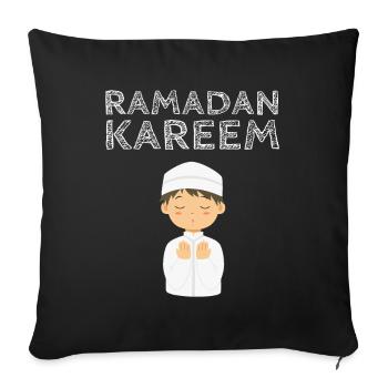 Ramadan Kareem Enfant de la prière - Housse de coussin décorative 45 x 45 cm - noir - Devant