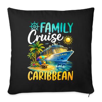 Family Cruise Caribbean - Sofa pillowcase 17,3'' x 17,3'' (45 x 45 cm) - black - Front