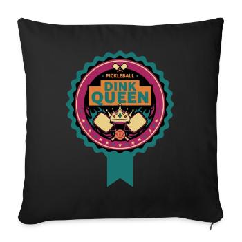 Pickleball Dink Queen Lustige Spielerin Love Pickleball - Sofakissenbezug 45 x 45 cm - Schwarz - Vorne