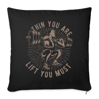 Motivation fitness Bodybuilder Lifting Que vous devez absolument faire à la salle de sport - Housse de coussin décorative 45 x 45 cm - noir - Devant