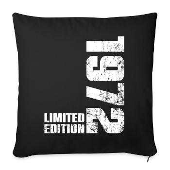 Cadeau d'anniversaire 54 ans 1972 Homme Femme - Housse de coussin décorative 45 x 45 cm - noir - Devant