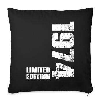 Cadeau d'anniversaire 52 ans 1974 Homme Femme - Housse de coussin décorative 45 x 45 cm - noir - Devant