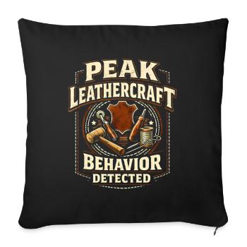 Maximum Leathercrafting Mode | Leather Humor - Sofa pillowcase 17,3'' x 17,3'' (45 x 45 cm) - black - Front