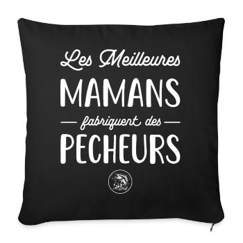 Les meilleures mamans fabriquent des pêcheurs - Housse de coussin décorative 45 x 45 cm - noir - Devant