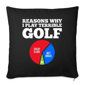 Reasons Why Golf Lover Golfer - Sofa pillowcase 17,3'' x 17,3'' (45 x 45 cm) - black - Front