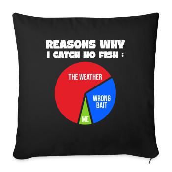 Raisons pour lesquelles un pêcheur amateur de pêche est - Housse de coussin décorative 45 x 45 cm - noir - Devant