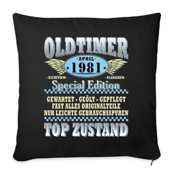 Oldtimer 1981 Spezialedition - Sofakissenbezug 45 x 45 cm - Schwarz - Vorne