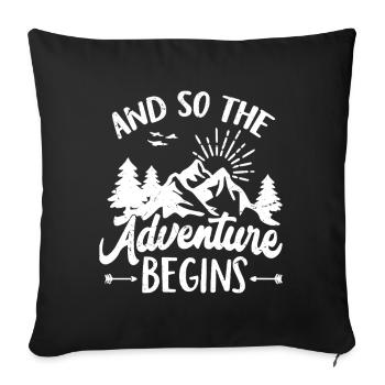 Et ainsi commence l’aventure - Housse de coussin décorative 45 x 45 cm - noir - Devant