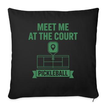 Pickleball Meet Me At The Court-Witzbold - Sofakissenbezug 45 x 45 cm - Schwarz - Vorne