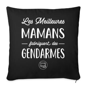 Les meilleures mamans fabriquent des gendarmes - Housse de coussin décorative 45 x 45 cm - noir - Devant