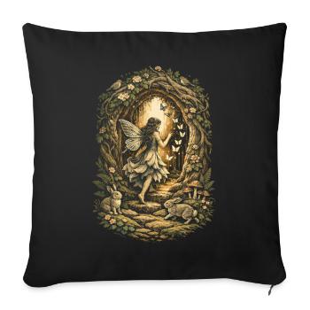 Fairycore Fee Gotisch - Sofakissenbezug 45 x 45 cm - Schwarz - Vorne