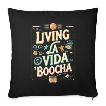 Kombucha Living La Viada Boocha - Sofakissenbezug 45 x 45 cm - Schwarz - Vorne