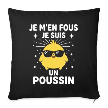 Poussin Soleil Carrément Cool - Housse de coussin décorative 45 x 45 cm - noir - Devant