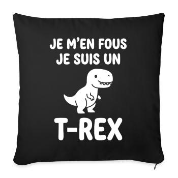 T-Rex insolent sur tee-shirt noir - Housse de coussin décorative 45 x 45 cm - noir - Devant