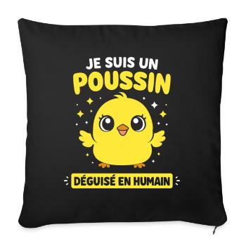 Poussin déguisé en humain - Housse de coussin décorative 45 x 45 cm - noir - Devant