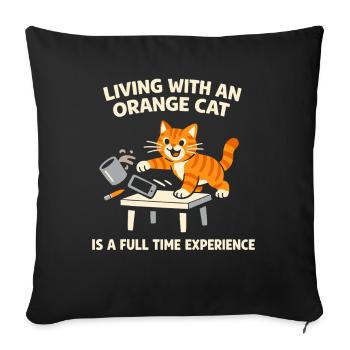Orange Cat Chaos Funny Cat Orange Tabby Meme - Sofa pillowcase 17,3'' x 17,3'' (45 x 45 cm) - black - Front