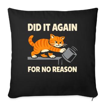 Orange Cat Chaos Funny Cat Orange Tabby Meme - Sofa pillowcase 17,3'' x 17,3'' (45 x 45 cm) - black - Front