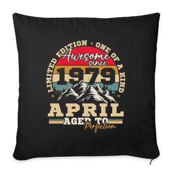 April 1979 Vintage-Geburtstagsgeschenk - Sofakissenbezug 45 x 45 cm - Schwarz - Vorne