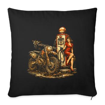 Dirtbike Dirt Bike Motocross - Sofa pillowcase 17,3'' x 17,3'' (45 x 45 cm) - black - Front