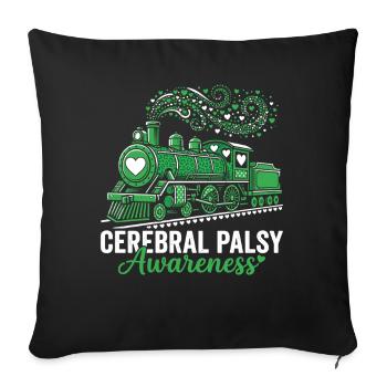 Cerebral Palsy Awareness Train - Sofa pillowcase 17,3'' x 17,3'' (45 x 45 cm) - black - Front