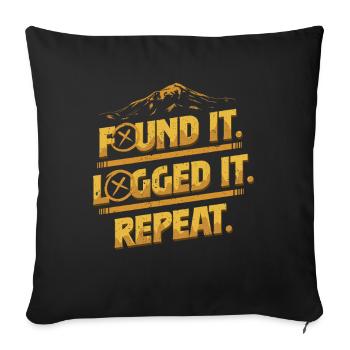 géocache - Housse de coussin décorative 45 x 45 cm - noir - Devant