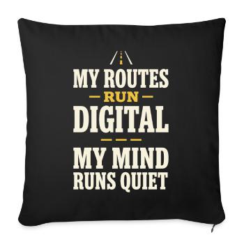 Truck Sim Truck Simulator Sim Trucker Long Haul - Sofa pillowcase 17,3'' x 17,3'' (45 x 45 cm) - black - Front