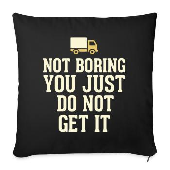 Truck Sim Truck Simulator Sim Trucker Long Haul - Sofa pillowcase 17,3'' x 17,3'' (45 x 45 cm) - black - Front