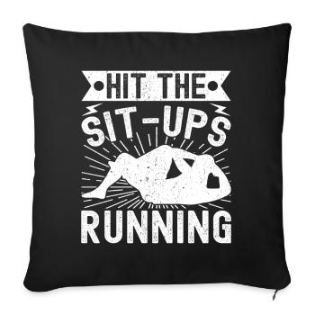 Gym Junkies Hit The Sit-Ups Running Calisthenics - Sofa pillowcase 17,3'' x 17,3'' (45 x 45 cm) - black - Front