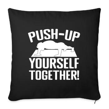 Gym Junkies Push-Up Yourself Calisthenics Fitness - Sofakissenbezug 45 x 45 cm - Schwarz - Vorne
