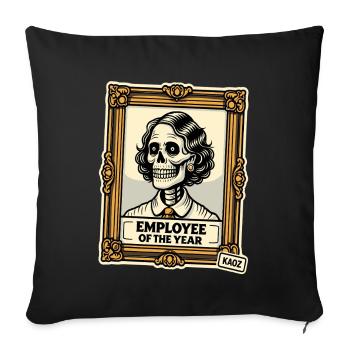 Skeleton Employee of the Year - Sofa pillowcase 17,3'' x 17,3'' (45 x 45 cm) - black - Front