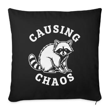 Chaotic Raccoon Causing Chaos - Sofa pillowcase 17,3'' x 17,3'' (45 x 45 cm) - black - Front